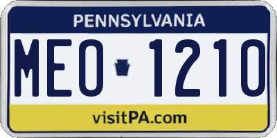 PA license plate MEO1210