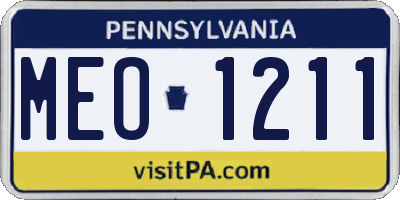 PA license plate MEO1211