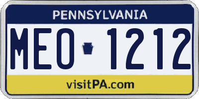 PA license plate MEO1212