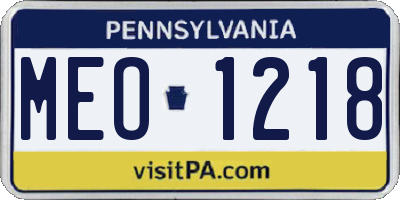 PA license plate MEO1218