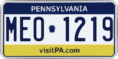 PA license plate MEO1219