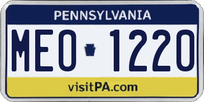 PA license plate MEO1220