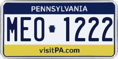 PA license plate MEO1222