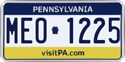 PA license plate MEO1225