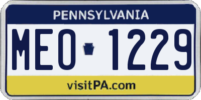PA license plate MEO1229