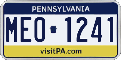 PA license plate MEO1241