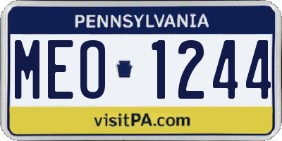 PA license plate MEO1244