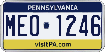 PA license plate MEO1246