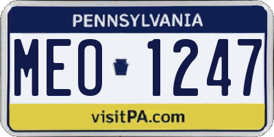 PA license plate MEO1247