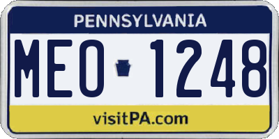 PA license plate MEO1248