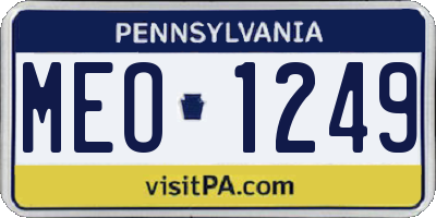 PA license plate MEO1249