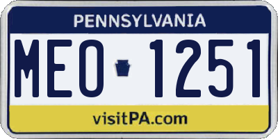 PA license plate MEO1251