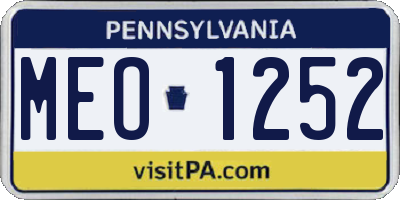 PA license plate MEO1252