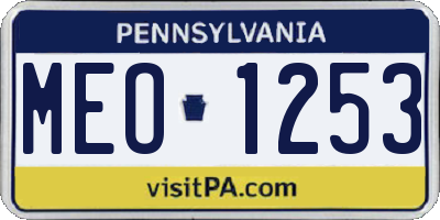PA license plate MEO1253