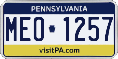 PA license plate MEO1257
