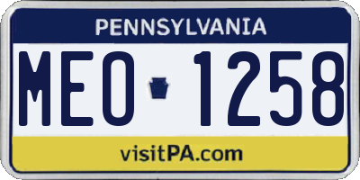 PA license plate MEO1258