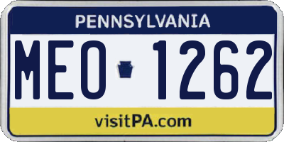PA license plate MEO1262
