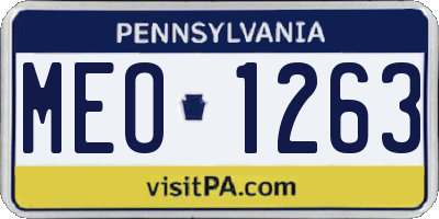 PA license plate MEO1263