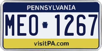 PA license plate MEO1267