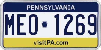 PA license plate MEO1269