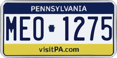 PA license plate MEO1275