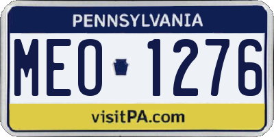 PA license plate MEO1276