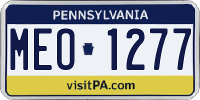 PA license plate MEO1277