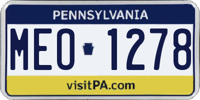 PA license plate MEO1278