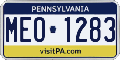 PA license plate MEO1283