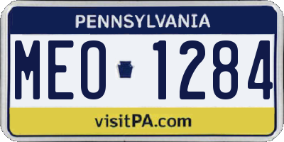PA license plate MEO1284