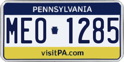 PA license plate MEO1285