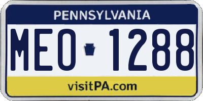 PA license plate MEO1288