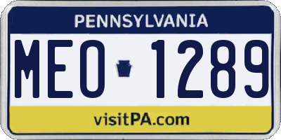 PA license plate MEO1289