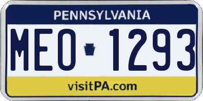 PA license plate MEO1293