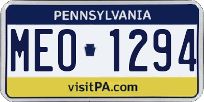 PA license plate MEO1294