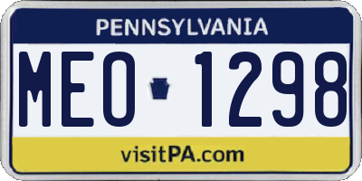 PA license plate MEO1298