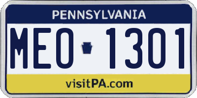 PA license plate MEO1301