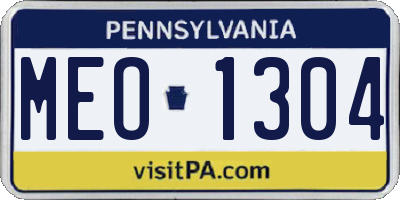 PA license plate MEO1304