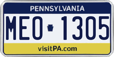 PA license plate MEO1305