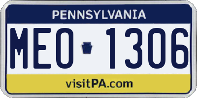 PA license plate MEO1306