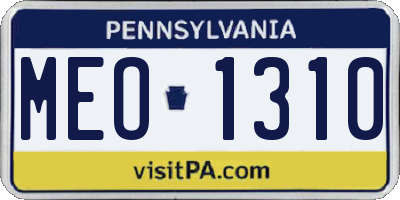 PA license plate MEO1310