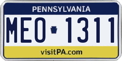 PA license plate MEO1311