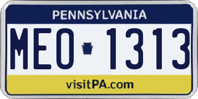PA license plate MEO1313