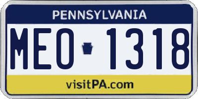 PA license plate MEO1318