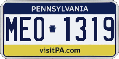 PA license plate MEO1319