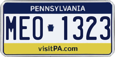 PA license plate MEO1323