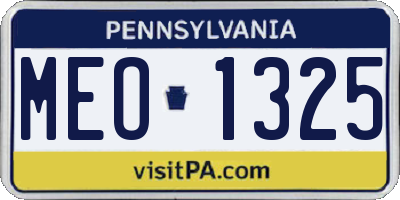 PA license plate MEO1325
