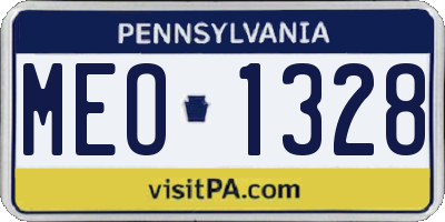 PA license plate MEO1328