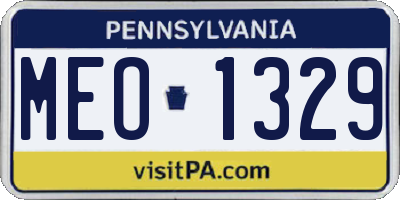 PA license plate MEO1329