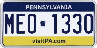 PA license plate MEO1330